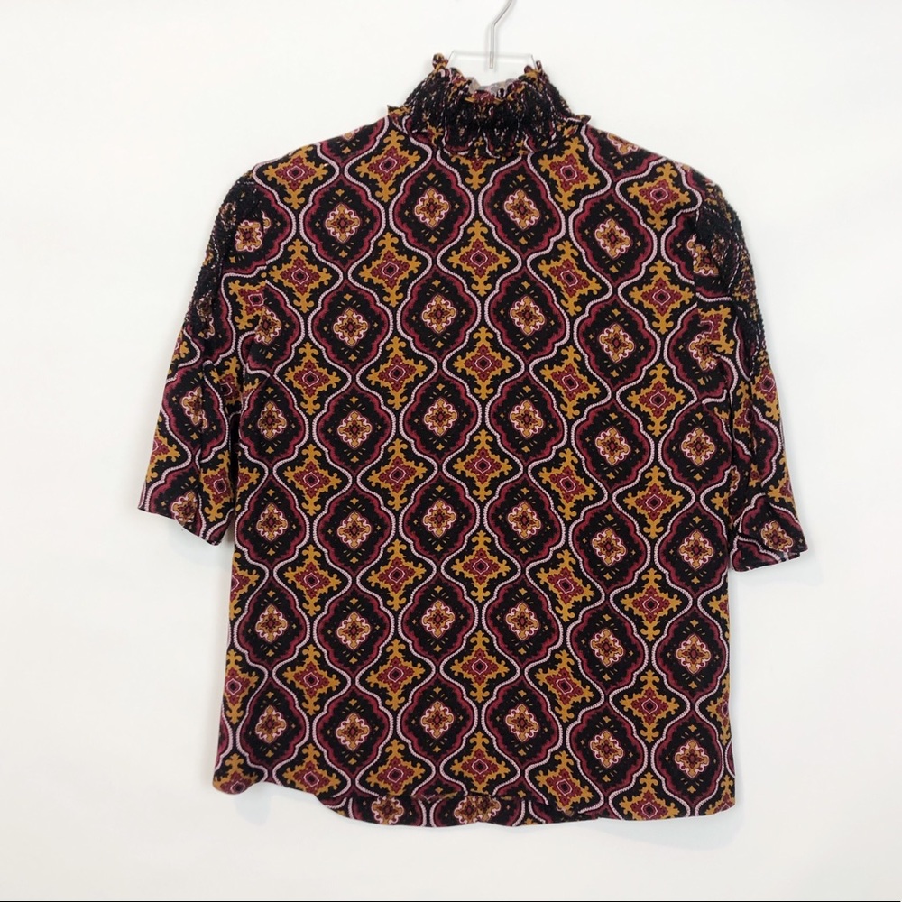 A.L.C Aubrey Medallion Print Silk Blouse 4